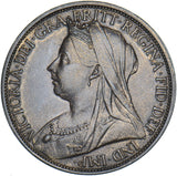 1896 Penny - Victoria British Bronze Coin - Very Nice