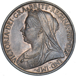 1897 Penny - Victoria British Bronze Coin - Very Nice