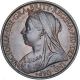 1898 Penny - Victoria British Bronze Coin - Very Nice