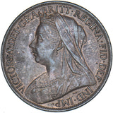 1901 Penny - Victoria British Bronze Coin - Very Nice