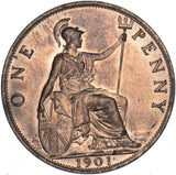 1901 Penny - Victoria British Bronze Coin - Very Nice