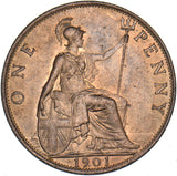 1901 Penny - Victoria British Bronze Coin - Superb