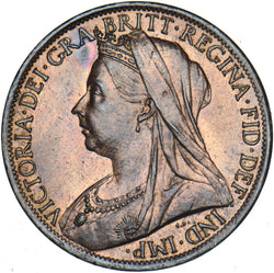 1901 Penny - Victoria British Bronze Coin - Very Nice
