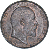 1902 Penny - Edward VII British Bronze Coin - Very Nice