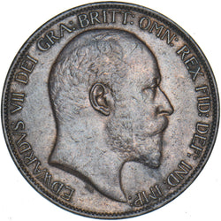 1902 Penny (Low Tide) - Edward VII British Bronze Coin - Very Nice