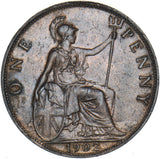 1902 Penny (Low Tide) - Edward VII British Bronze Coin - Very Nice