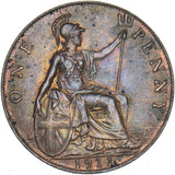 1911 Penny - George V British Bronze Coin - Very Nice