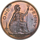 1937 Proof Penny - George VI British Bronze Coin - Superb