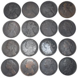 1870 - 1882 Pennies Lot (12 Coins) - Victoria British Bronze Coins - Date Run