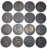 1870 - 1882 Pennies Lot (12 Coins) - Victoria British Bronze Coins - Date Run