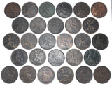 1862 - 1891 Pennies Lot (28 Coins) - Victoria British Bronze Coins - Mixed Dates