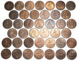1937 - 1949 High Grade Pennies Lot (40 Coins) - George VI British Bronze Coins