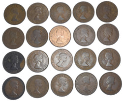 1953 Pennies Lot (20 Coins) - Elizabeth II British Bronze Coins