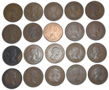 1953 Pennies Lot (20 Coins) - Elizabeth II British Bronze Coins