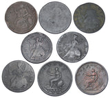 1673 - 1806 Halfpennies Lot (8 Coins) - British Copper Coins - Different Types
