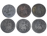 1718 - 1724 Halfpennies Lot (6 Coins) - British Copper Coins - All Different