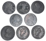 1771 - 1807 Halfpennies Lot (8 Coins) - British Copper Coins - All Different