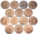 1953 - 1967 High Grade Halfpennies Lot (14 Coins) - British Bronze Coins