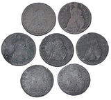 1672 - 1700 Farthings Lot (7 Coins) - British Copper Coins - All Different
