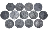 1720 - 1754 Farthings Lot (13 Coins) - British Copper Coins - All Different