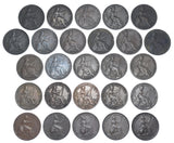 1821 - 1827 Farthings Lot (26 Coins) - George IV British Copper Coins