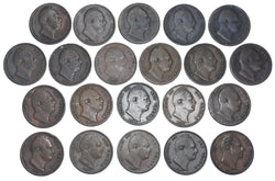 1831 - 1837 Farthings Lot (21 Coins) - William IV British Copper Coins