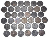 1860 - 1901 Farthings Lot (38 Coins) - Victoria British Bronze - All Different