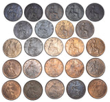 1911 - 1936 High Grade Farthings Lot (19 Coins) - British Bronze - All Different