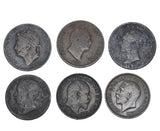 1827 - 1913 Third Farthings Lot (6 Coins) - British Copper Bronze -All Different