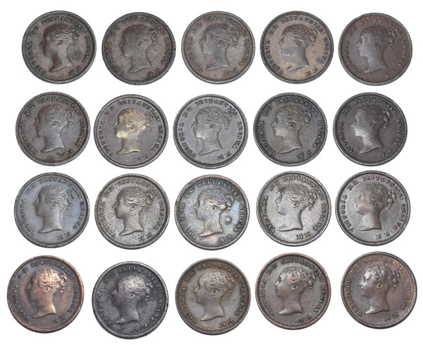 1844 Half Farthings Lot (20 Coins) - Victoria British Copper Coins