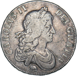 1666 Crown (Elephant Below Bust) - Charles II British Silver Coin - Nice