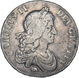 1666 Crown (Elephant Below Bust) - Charles II British Silver Coin - Nice