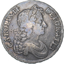 1672 Crown - Charles II British Silver Coin - Nice
