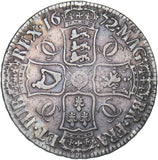 1672 Crown - Charles II British Silver Coin - Nice