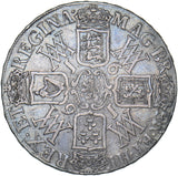 1691 Crown (I Over E) - William & Mary British Silver Coin - Nice