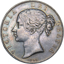 1845 Crown (Mount Marks) - Victoria British Silver Coin - Nice