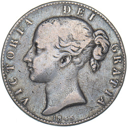 1845 Crown - Victoria British Silver Coin