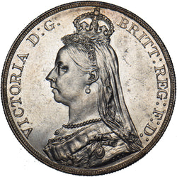1887 Crown - Victoria British Silver Coin - Superb