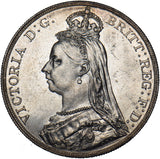1887 Crown - Victoria British Silver Coin - Superb