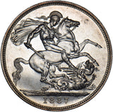 1887 Crown - Victoria British Silver Coin - Superb