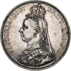 1887 Crown - Victoria British Silver Coin - Very Nice