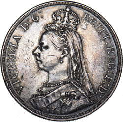 1887 Crown - Victoria British Silver Coin - Nice