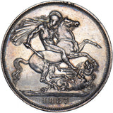 1887 Crown - Victoria British Silver Coin - Nice