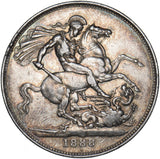 1888 Crown - Victoria British Silver Coin - Nice
