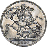 1897 Crown (LXI ) - Victoria British Silver Coin - Very Nice