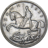 1935 Crown - George V British Silver Coin - Very Nice
