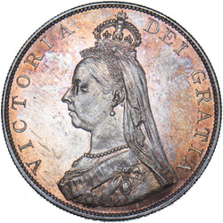 1887 Double Florin (Roman 1) - Victoria British Silver Coin - Superb