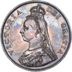 1887 Double Florin (Arabic 1) - Victoria British Silver Coin - Very Nice
