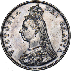 1887 Double Florin (Arabic 1) - Victoria British Silver Coin - Very Nice