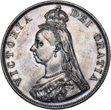 1887 Double Florin (Arabic 1) - Victoria British Silver Coin - Very Nice